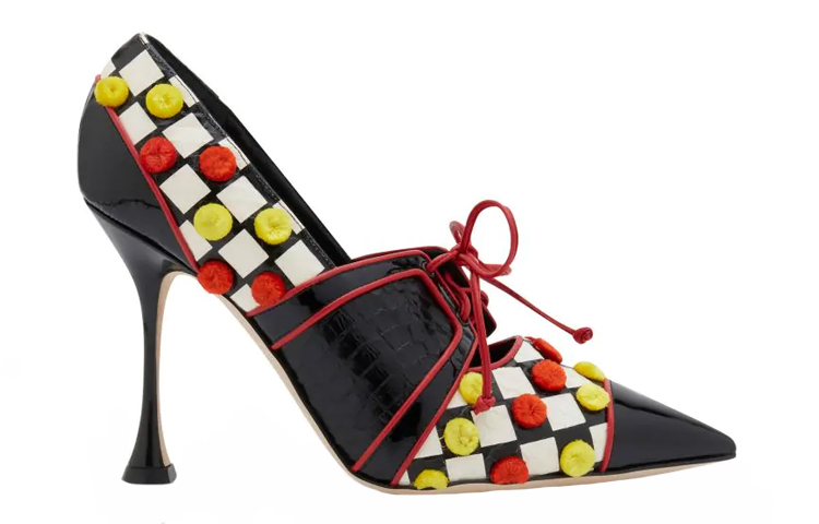 (W) Manolo Blahnik High Heels 'Snakeskin Checkered Black & White' 圖 2