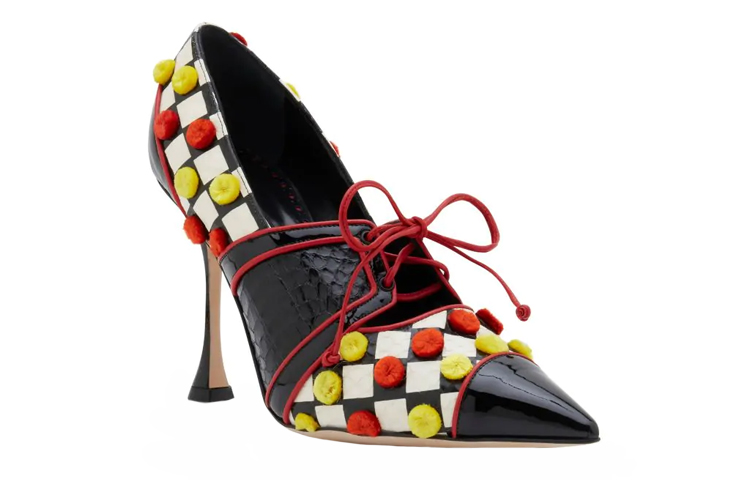 (W) Manolo Blahnik High Heels 'Snakeskin Checkered Black & White' 圖 3
