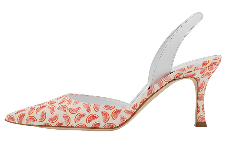 (W) Manolo Blahnik High Heels 'White Red Print'
