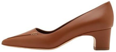 (Women) Manolo Blahnik Homeraso 'Brown Comfort Fashion Chunky Heel' 323-2458-0001 (Women) Manolo Blahnik Homeraso 'Brown Comfort Fashion Chunky Heel' 323-2458-0001