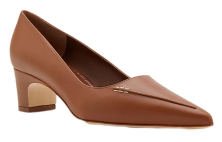 Lookbook (Women) Manolo Blahnik Homeraso 'Brown Comfort Fashion Chunky Heel' 323-2458-0001