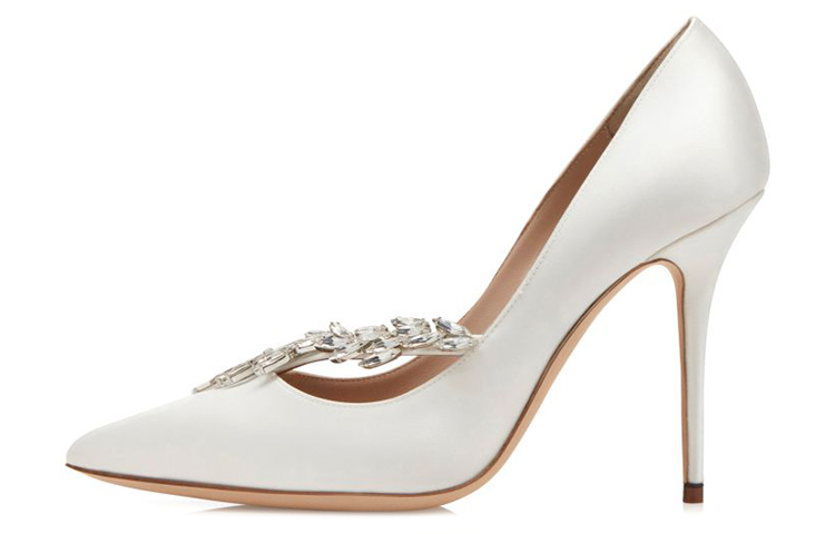 (Women) Manolo Blahnik Jewel High Heels 'White Court' 9XX-0369-0053