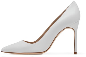 (Women) Manolo Blahnik Kid Leather Pointed-Toe Stiletto 'White Court' 120-1206-0002 (Women) Manolo Blahnik Kid Leather Pointed-Toe Stiletto 'White Court' 120-1206-0002
