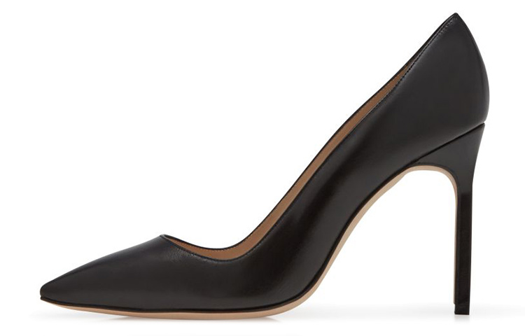 (Women) Manolo Blahnik Kid Leather Pointed Toe Stiletto 'Black' 120-1206-0001
