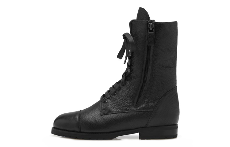 (W) Manolo Blahnik Lace-Up Ankle Boots 'Black Leather'