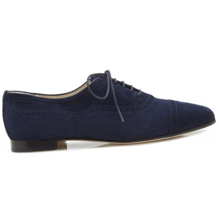 (W) Manolo Blahnik Lace-Up Flats 'Navy Velvet' 圖 2