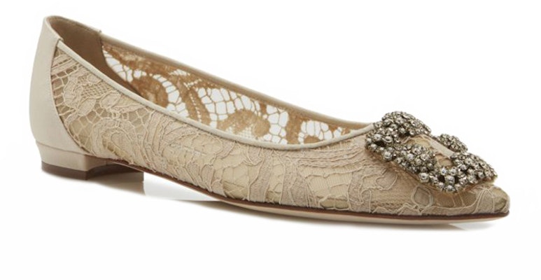 (W) Manolo Blahnik Sepatu Datar Renda 'Beige' 9XX-0623-0013 Order (W) Manolo Blahnik Sepatu Datar Renda 'Beige' 9XX-0623-0013