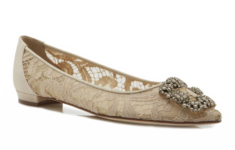 (W) Manolo Blahnik Lace Flats 'Beige' 圖 3