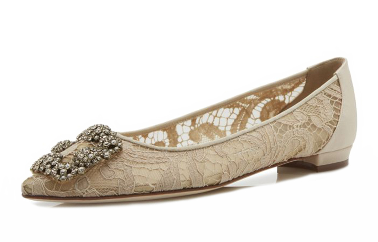 (W) Manolo Blahnik Lace Flats 'Beige' 圖 4