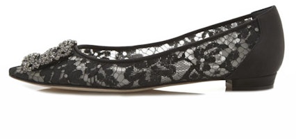 (Women) Manolo Blahnik Lace Flats 'Black' 9XX-0623-0010 (Women) Manolo Blahnik Lace Flats 'Black' 9XX-0623-0010