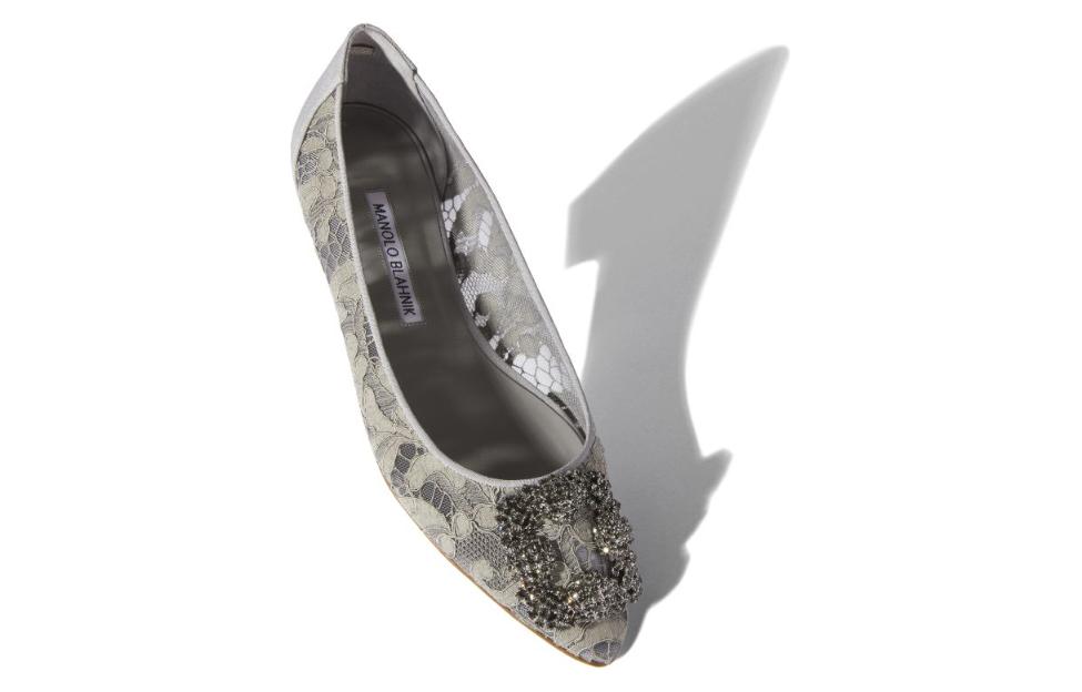 (W) Manolo Blahnik Lace Flats 'Grey' 圖 5