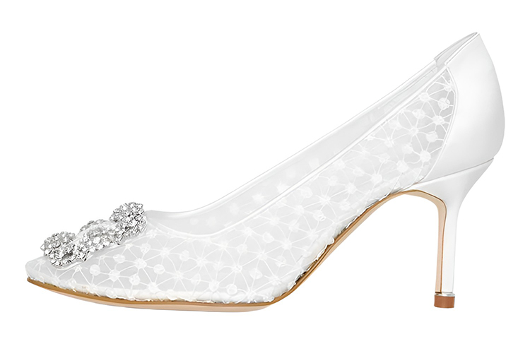 Buy (W) Manolo Blahnik Tacones Altos de Encaje 'Blancos' 321-1976-0001