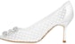 (W) 마놀로 블라닉 화이트 레이스 하이힐 321-1976-0001