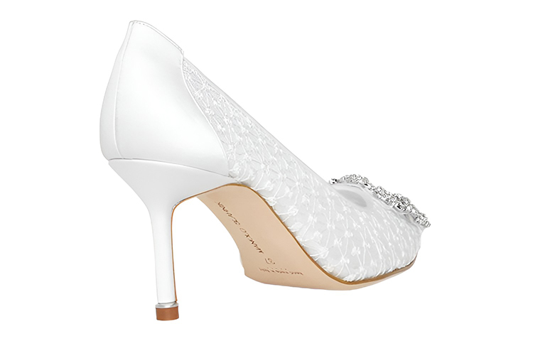 (W) Manolo Blahnik Lace High Heels 'White' 圖 3