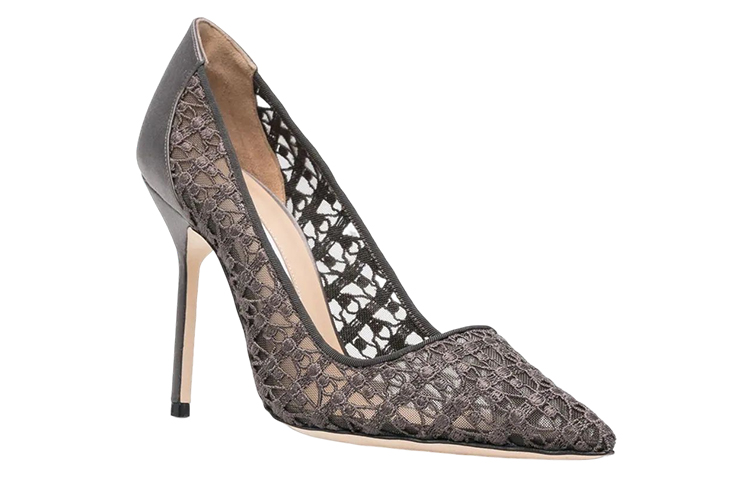 (W) Manolo Blahnik Lace Pointed-Toe Stiletto 'Grey' 圖 3