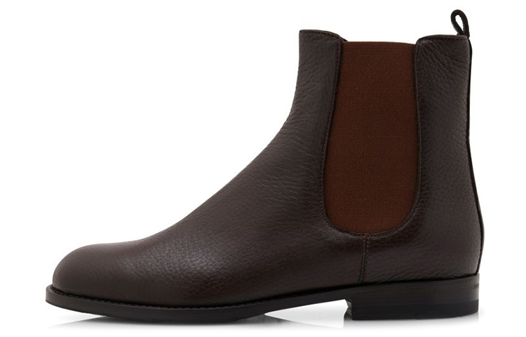 (Women) Manolo Blahnik Leather Ankle High Chelsea Boots 'Brown' 319-0905-0004