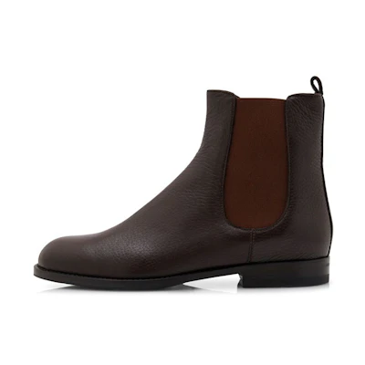 (W) Manolo Blahnik Leather Ankle High Chelsea Boots 'Brown'