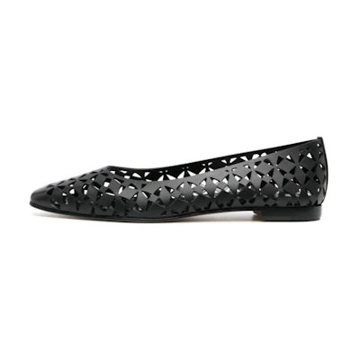 (W) Manolo Blahnik Leather Black 'Fashion Pointed Toe'