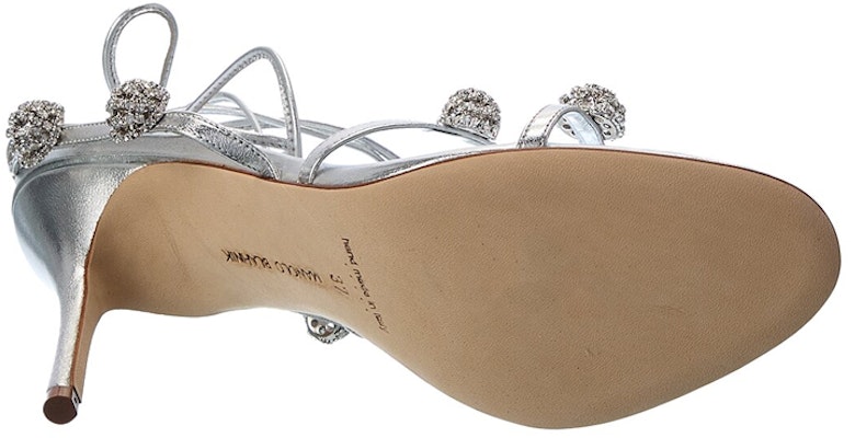 (W) Manolo Blahnik Kulit Kristal Stiletto 'Sandal Fesyen Perak' 422-1510-0461 Shop (W) Manolo Blahnik Kulit Kristal Stiletto 'Sandal Fesyen Perak' 422-1510-0461