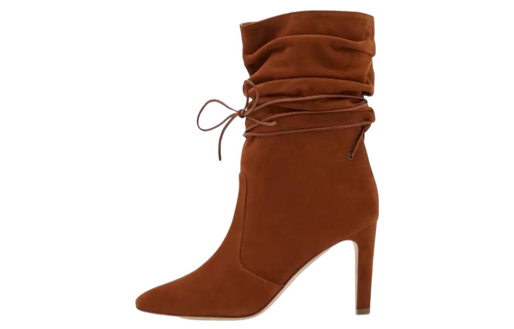 (W) Manolo Blahnik Leather High-Heel Ankle Boot 'Brown'