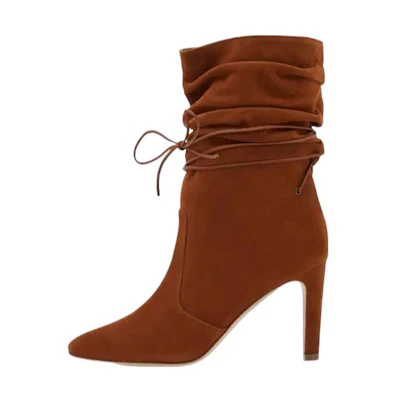 (W) Manolo Blahnik Leather High-Heel Ankle Boot 'Brown'