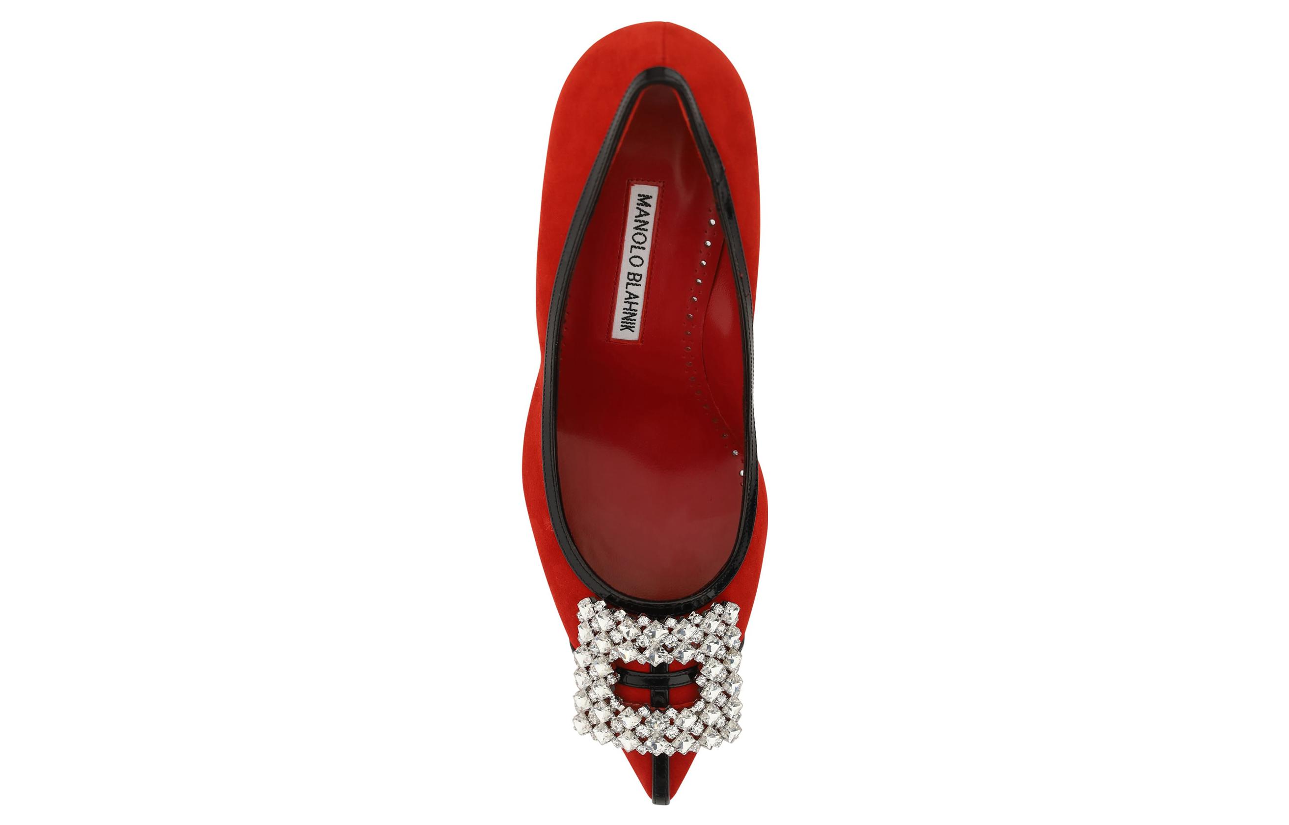 (W) Manolo Blahnik Leather High Heels 'Red Slip-On Fashion' 圖 3