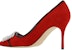 (W) 마놀로 블라닉 레드 슬립온 가죽 하이힐 (Manollo Blahnik Red Slip-on Leather High Heels) 223-1575-6208