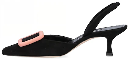 (Women) Manolo Blahnik Leather Pointed Toe Slingback Stiletto Heels Women Black 223-1531-0002 (Women) Manolo Blahnik Leather Pointed Toe Slingback Stiletto Heels Women Black 223-1531-0002