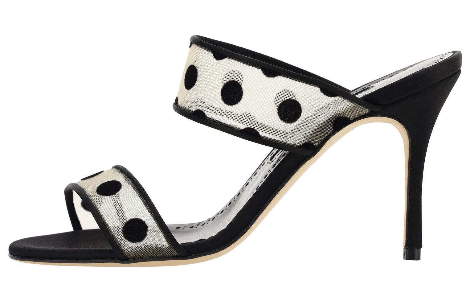 (W) Manolo Blahnik Leather Slide 'Black CMFT'