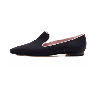 (W) Manolo Blahnik Loafer 'Navy Pinstripe'