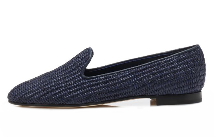 (Women) Manolo Blahnik Loafer 'Navy Woven' 220-0457-0006