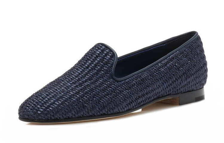 (W) Manolo Blahnik Loafer 'Navy Woven' 圖 3
