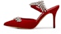 (W) Manolo Blahnik Lurum Velvet 'Hiasan Kristal Merah' 319-1137-0004