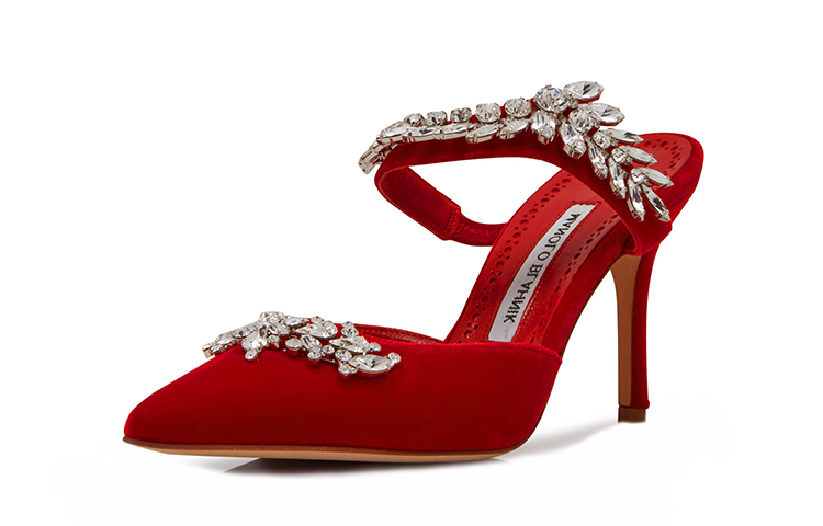 Lookbook (W) Manolo Blahnik Lurum Beludru 'Hiasan Kristal Merah' 319-1137-0004