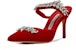 (W) Manolo Blahnik Lurum Velvet 'Hiasan Kristal Merah' 319-1137-0004