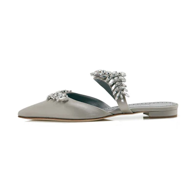 (W) Manolo Blahnik Lurumflat 'Light Grey'