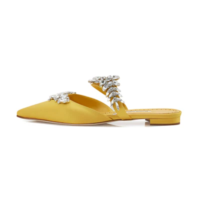 (W) Manolo Blahnik Lurumflat 'Yellow'
