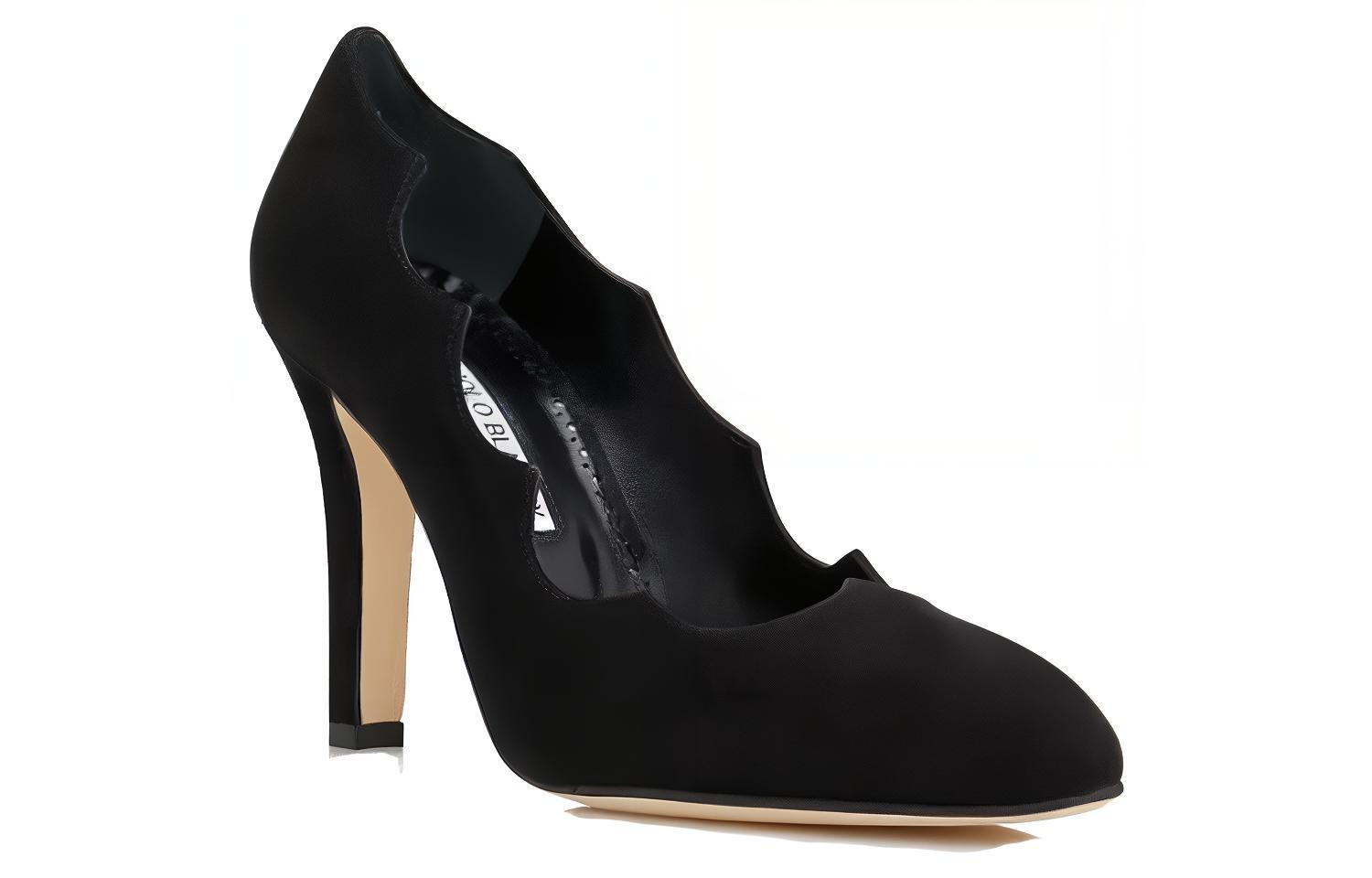 Lookbook MANOLO BLAHNIK Mandembe 皮革絨面 舒適時尚 細跟 高踭鞋 10.5cm 女款 黑色