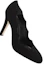 Shop MANOLO BLAHNIK Mandembe 皮革絨面 舒適時尚 細跟 高踭鞋 10.5cm 女款 黑色