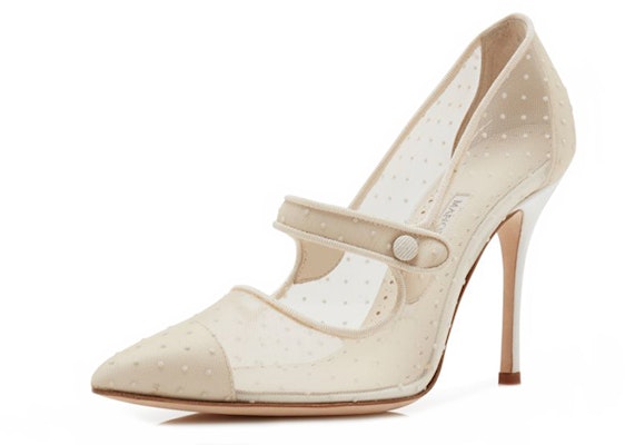 (W) Manolo Blahnik Mary Jane Hak Tinggi 'Beige Mesh Polka Dot' 421-0987-0001 Lookbook (W) Manolo Blahnik Mary Jane Hak Tinggi 'Beige Mesh Polka Dot' 421-0987-0001