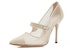 (W) Manolo Blahnik Mary Jane Tumit Tinggi 'Beige Mesh Polka Dot' 421-0987-0001