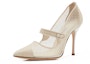 Lookbook (W) Manolo Blahnik Mary Jane Tumit Tinggi 'Beige Mesh Polka Dot' 421-0987-0001