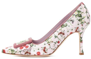 (Women) Manolo Blahnik Maysalebi 'White Pink' 123-2318-9053 (Women) Manolo Blahnik Maysalebi 'White Pink' 123-2318-9053