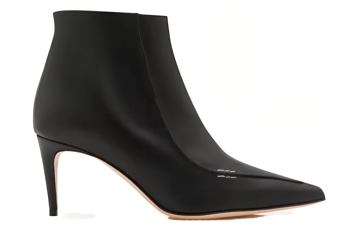 (W) Manolo Blahnik Merasa 'Black Leather Ankle Boot' 圖 2
