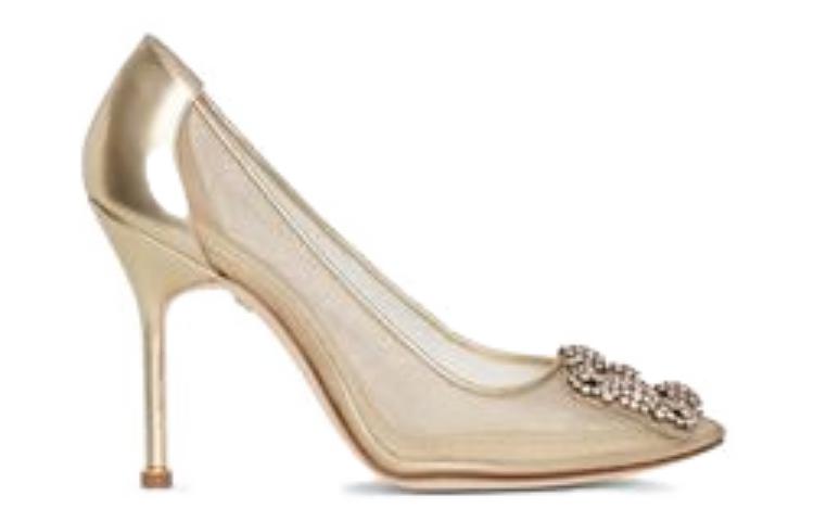 (W) Manolo Blahnik Mesh High Heels 'Gold' 圖 2