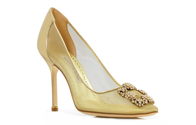 (W) Manolo Blahnik Mesh High Heels 'Gold' 圖 3