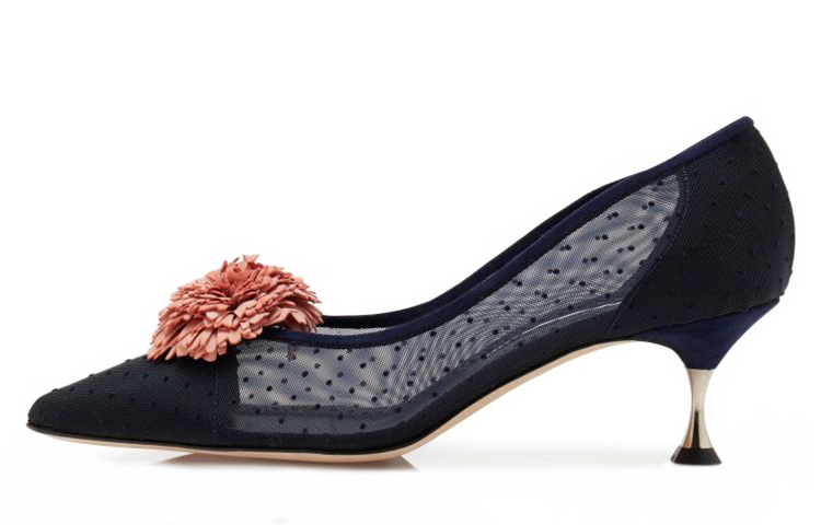 (W) Manolo Blahnik Mesh High Heels 'Navy Blue'