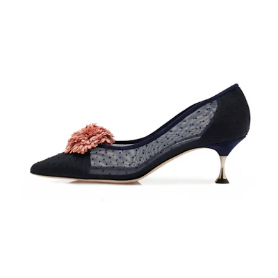 (W) Manolo Blahnik Mesh High Heels 'Navy Blue'