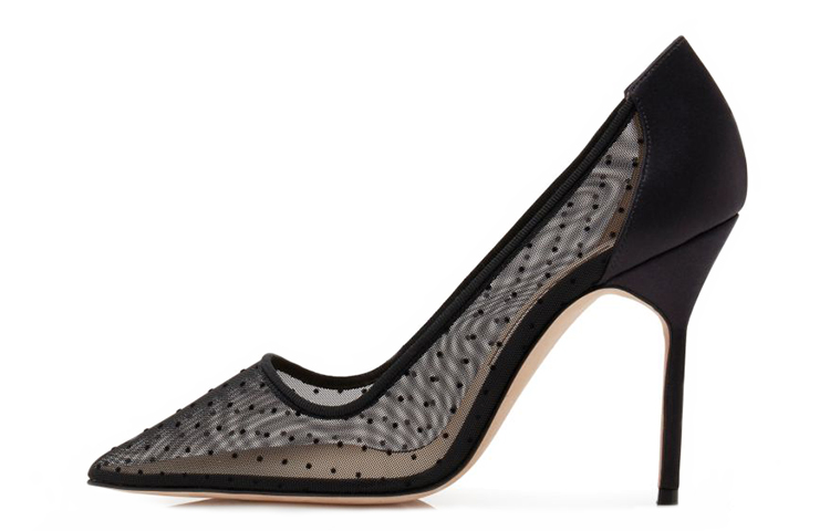 (Women) Manolo Blahnik Mesh Pointed-Toe High Heels 'Black' 421-0992-0002