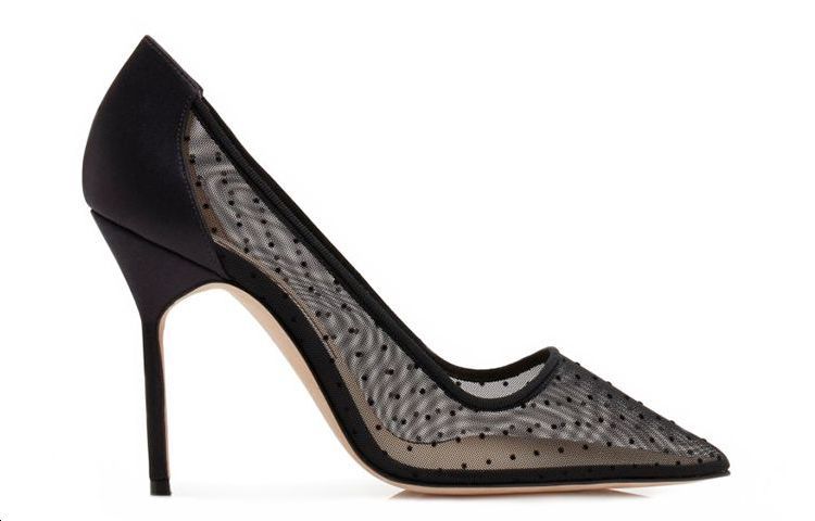 (W) Manolo Blahnik Mesh Pointed-Toe High Heels 'Black' 圖 2